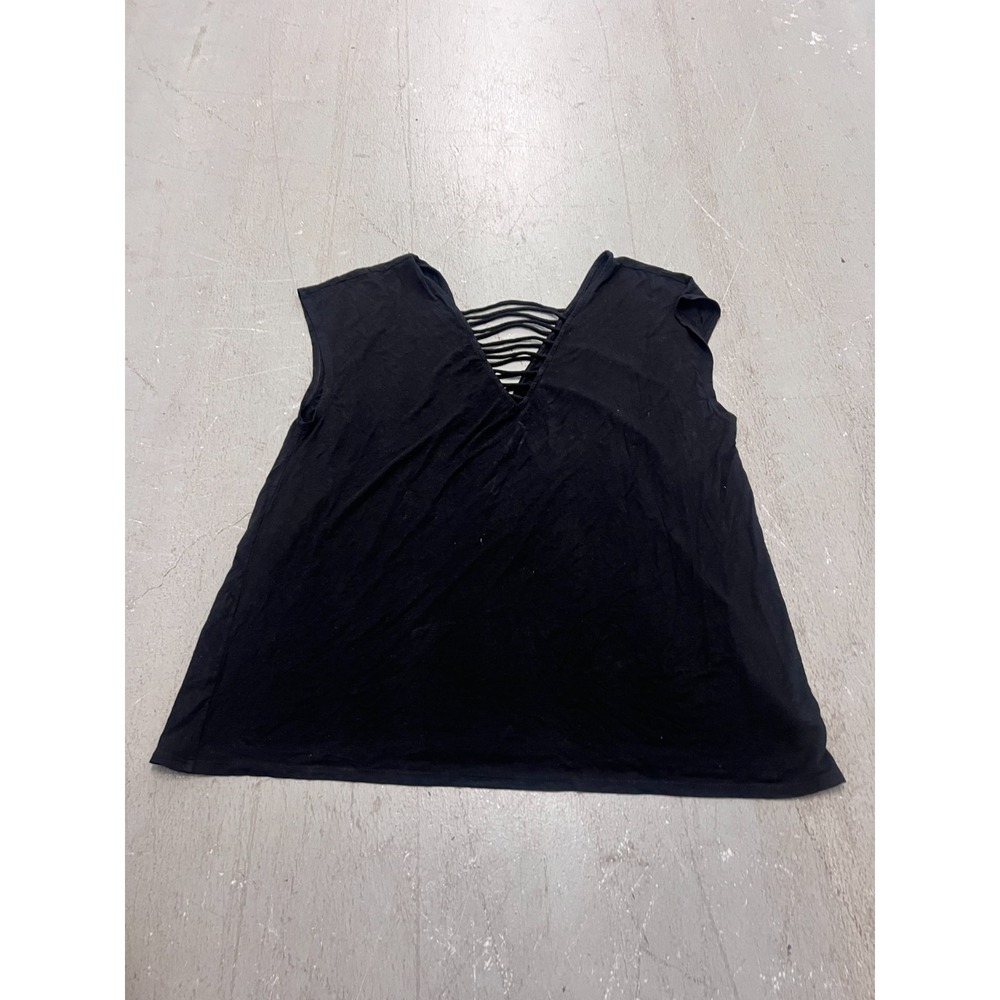 American Eagle Outfitters Soft & Sexy Top Womens XL Black Plunge Neck Sleeveless